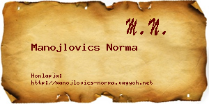 Manojlovics Norma névjegykártya